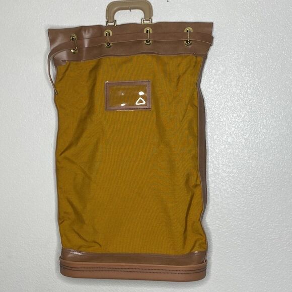 OTCO Leather/ Canvas Money/Mail Transport Bag with Built In Lock - Picture 1 of 8